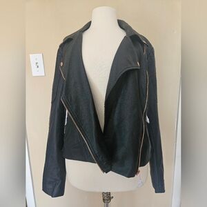 CITY CHIC Womens Moto Pleather Jacket Size 14
